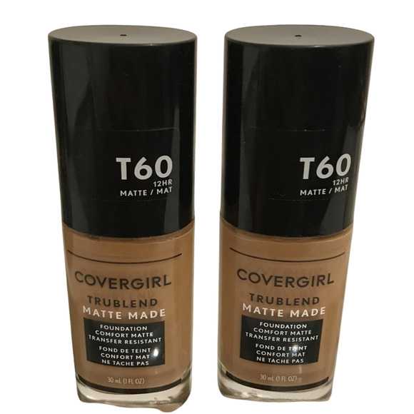 COVERGIRL Lot 2 TruBlend Matte Made Foundation T60 Warm Sun 1oz Each New - Picture 9 of 12